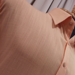 Camisa Social de Viscose com trama de Linho Salmon - Alfaiataria F.R