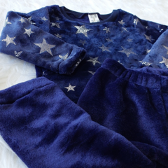 Pijama para Bebê de Fleece Estampado - Tamanho M - Alfaiataria F.R