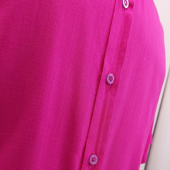 Camisa Social de Viscose com Trama de Linho Pink - loja online