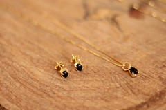 Brinco Dourado com Pedras Naturais Lapidadas - comprar online