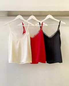[Seda + Encaje] Musculosa en internet