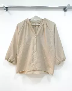 [LINO RAYADO BRILLO] Camisa Cuello Mao en internet