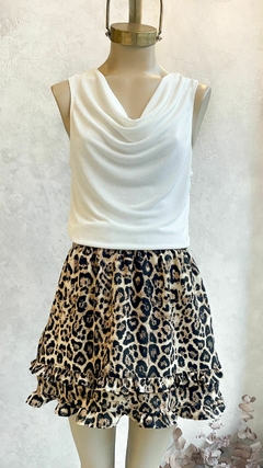 [FIBRANA] Pollera animal print con volados - comprar online