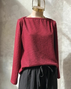 [TEJIDO] Remera cuello bote manga larga - comprar online