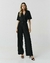 Conjunto crepe blusa transpassada calça pantalona