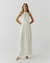 Imagem do Vestido longo crepe listra decote canaleta
