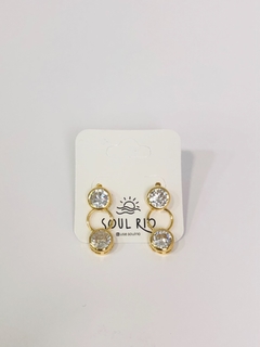 Brinco Strass Duplo Banhado à Ouro - Soul Rio