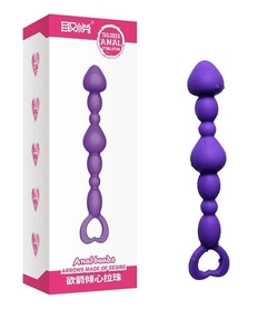 PLUG ANAL ESCALONADO EM SILICONE COM ANEL DE SEGURANÇA