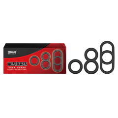KIT DE ANÉIS COM 3 MODELOS EM SILICONE - COCK RINGS