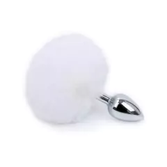 PLUG ANAL EM METAL COM POMPOM - ANAL PLUG STAINLESS - 5,5 X 2,7 CM - comprar online