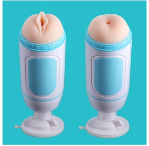 Masturbador Masculino Vagina Copo de Canal duplo e Bolso Anal PUSSY Auto Lubrificação.