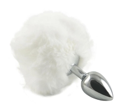 Plug Anal Pom Pom Branco.