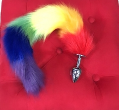 Plug com Rabo Arco Iris.