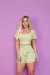 Short Clara em Crepe Forrado com Cinto Faixa