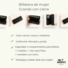Billetera Barbie cuero croco negro - comprar online