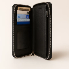 Billetera Barbie cuero croco negro - Mil Amores