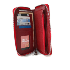 Billetera Barbie cuero croco rojo - Mil Amores