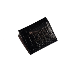 Imagen de Juntas: Bandolera Flavia negro liso + Billetera mini croco negro