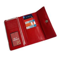 Billetera Asia cuero rojo - Mil Amores