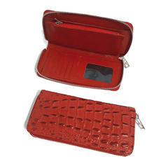 Billetera Barbie cuero croco rojo - comprar online