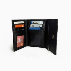 Billetera Pampa cuero negro croco - tienda online