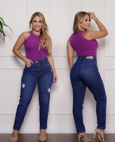 Mom Legião Denim Cintura Alta