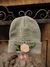 Gorro de lana Beanie bordado gris