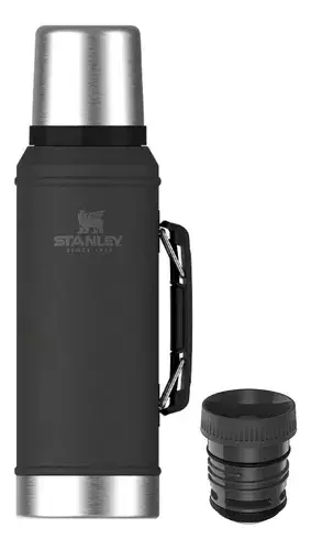 TERMO STANLEY CLÁSICO CON TAPON CEBADOR NEGRO