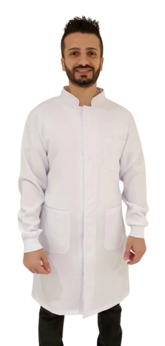 Imagem do Jaleco Masculino Gabardine Gola Padre