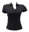 Camisa Social Feminina Manga Curta de Zíper