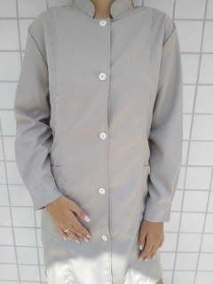 Jaleco hospitalar feminino gabardine primeira linha colorido manga longa punho branco grafite rosa verde hospitalar preto beje