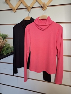 Blusa fem PV ML canelada gola alta lisa - A179 - comprar online