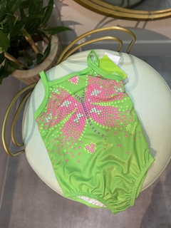 Maiô Proteção UV50+ Borboleta Verde Neon