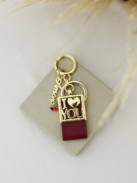Chaveiro I Love You Personalizado com Couro e Foto em Resina - comprar online