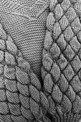 Tricot manga colmeia fechado CINZA