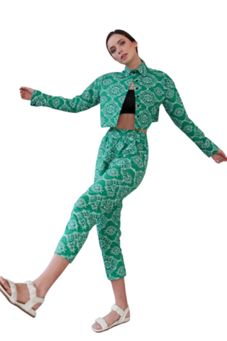 Calça jogger estampa bandana VERDE