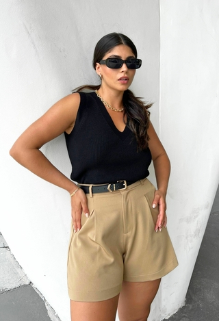 Shorts alfaiataria BEGE