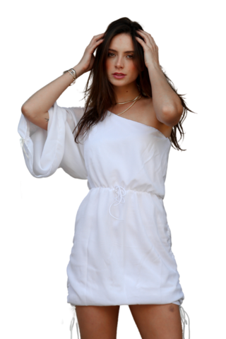 Vestido curto amarrações BRANCO