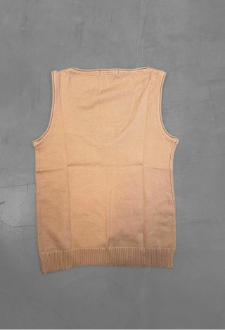 Blusa tricot modal decote U - Bege