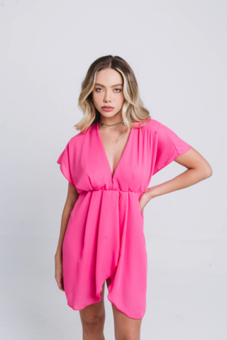 Vestido Curto Decote Com Fenda ROSA
