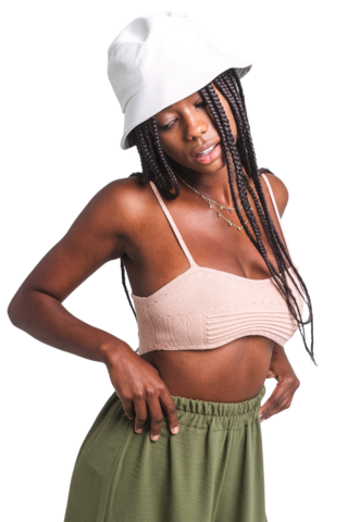 Top tricot regata decote canoa BEGE
