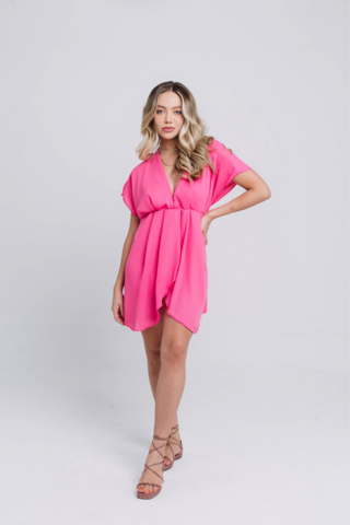 Vestido Curto Decote Com Fenda ROSA