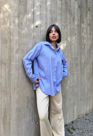 Camisa Algodão Oversized AZUL