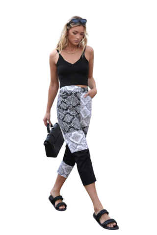 Calça recortes estampa bandana PRETO na internet