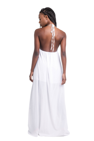 Vestido longo de fenda BRANCO
