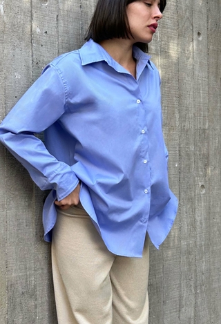 Camisa Algodão Oversized AZUL
