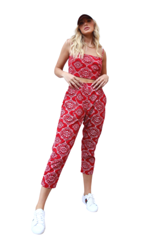 Calça jogger estampa bandana VERMELHA