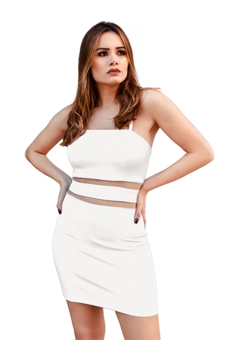 Vestido reto branco