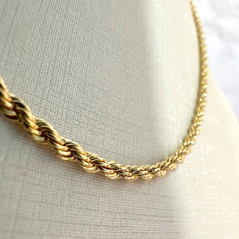 Cordão Colar Baiano 50cm Banhado com Ouro 18k - comprar online