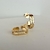 Brinco de Argola com detalhes duplo Banhado com ouro 18k - comprar online